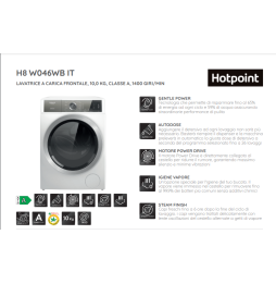 Hotpoint H8 W046WB IT Lavatrice 10 kg 1400 Giri/min Classe A Bianco